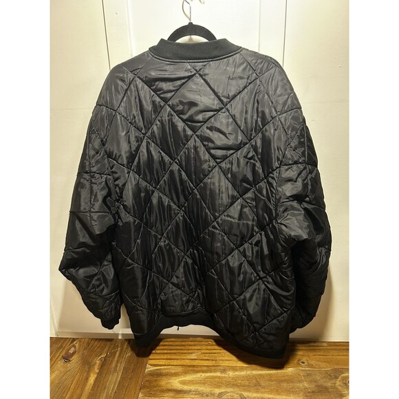 Vintage Delf USA Y2K Black Quilted Bomber Jacket Men’s Size 2xl Full Zip - Picture 6 of 9